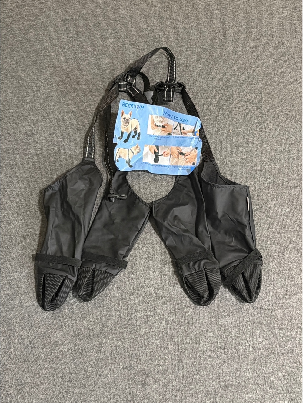 Becrowm Waterproof Dog Suspender Boots Size Large